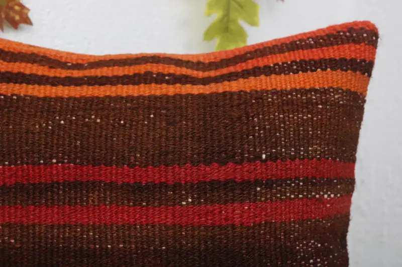 Vintage Kilim Pillow, Pillow for Sofa, Kilim Cushion Sham, Authentic Cushion, 16x16 Red Cushion Cover, Cushion Cover, Vintage Throw Cushion Case - 5