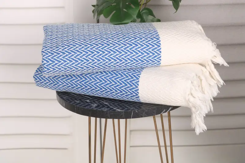 Dekoratif havlu, kişiselleştirilmiş nedime hediyesi, banyo havlu, 34x18 pamuklu zikzak tasarım havlu, monogramlı el havlu, düğün iyilikleri - 3
