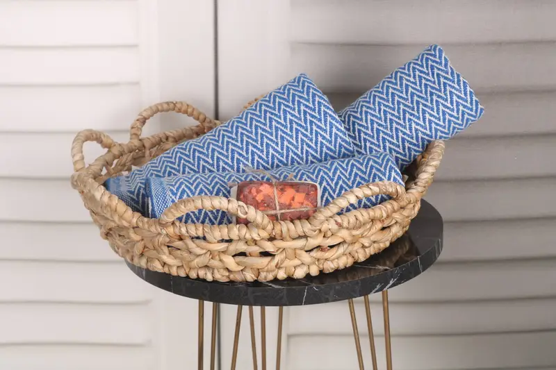 Dekoratif havlu, kişiselleştirilmiş nedime hediyesi, banyo havlu, 34x18 pamuklu zikzak tasarım havlu, monogramlı el havlu, düğün iyilikleri - 4
