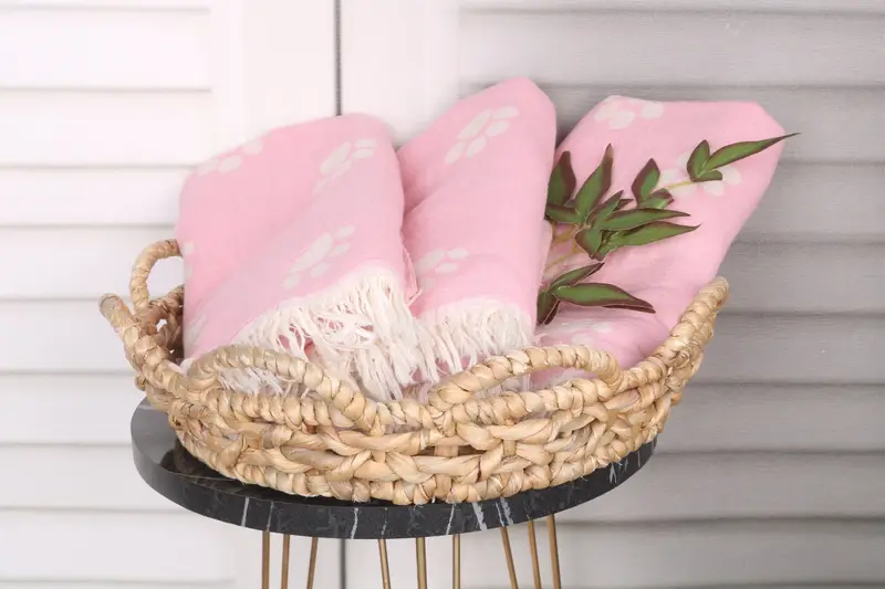 70x36 Cotton Paw Design Towel, Personalized Bridesmaid Gift, Personalized Wedding Gift For Couple, Scarf Towel, Hammam towel, Quick-Dry Beach Towel - 6