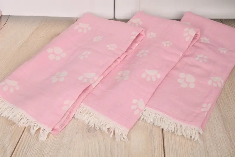 70x36 Cotton Paw Design Towel, Personalized Bridesmaid Gift, Personalized Wedding Gift For Couple, Scarf Towel, Hammam towel, Quick-Dry Beach Towel - 7