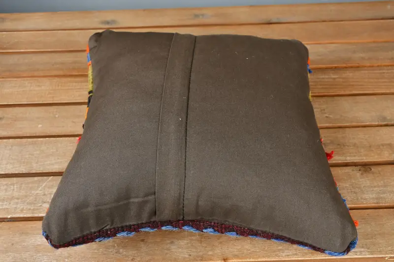 Nomadic Pillow, Pillow, Vintage Kilim Throw Pillow, Handmade Throw Cushion Cover, Kilim Pillow Cover, Turkish Pillow, 12x12 Red Pillow Case - 5