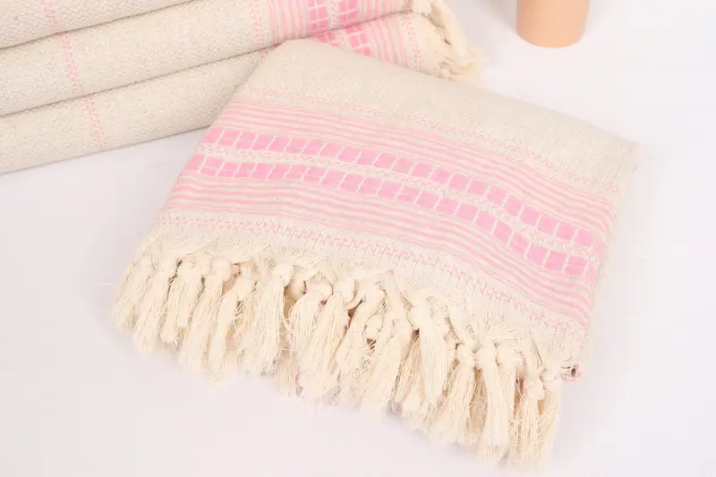 Decorative Blanket, Personalized Blanket, Beach Theme Bachelorette Party, Gift For Boyfriend, Custom Wedding Gifts, 96x94 Linen Striped Towel - 5