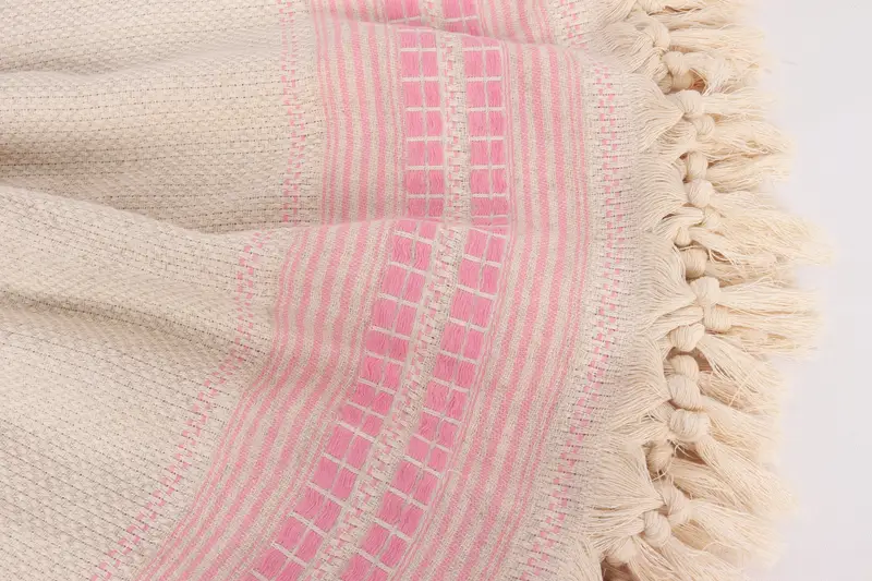 Decorative Blanket, Personalized Blanket, Beach Theme Bachelorette Party, Gift For Boyfriend, Custom Wedding Gifts, 96x94 Linen Striped Towel - 8