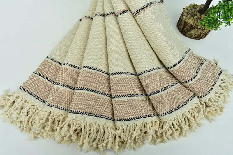 70x36 Linen Striped Towel, Organic towel, Summer Towel, Wedding Hand Made Gift, Bachelor Gifts, Guest Towel, Monogrammed Beach Towel, Bridal Gifts - 4