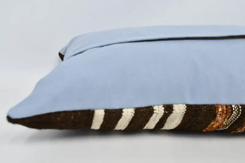 Pillow Cover, 16x48 Brown Cushion, Kilim Cushion Sham, Comfy Throw Pillow Cover, Throw Kilim Pillow, Boho Pillow Sham Cover, Patio Cushion Cover - 5