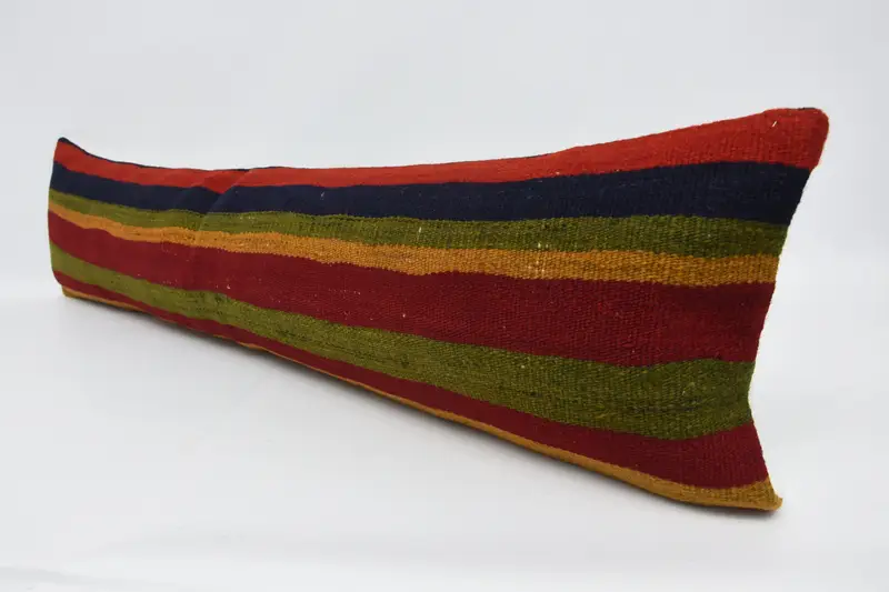 Pillow, Vintage Kilim Throw Pillow, Vintage Kilim Pillow, Boho Pillow Sham Cover, 12x48 Red Cushion Case, Neutral Cushion Cover - 4