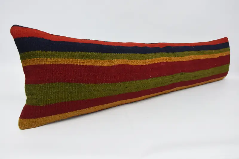 Pillow, Vintage Kilim Throw Pillow, Vintage Kilim Pillow, Boho Pillow Sham Cover, 12x48 Red Cushion Case, Neutral Cushion Cover - 3