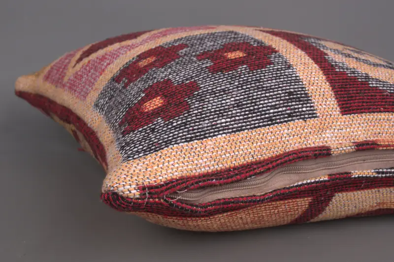 Turkish Bench Cushion, Cushion Cover, Home Decor Pillow, Ethnic Pillow Cover Cushion, Vintage Pillow, 18x18 Orange Cushion, Pillow for Couch - 5