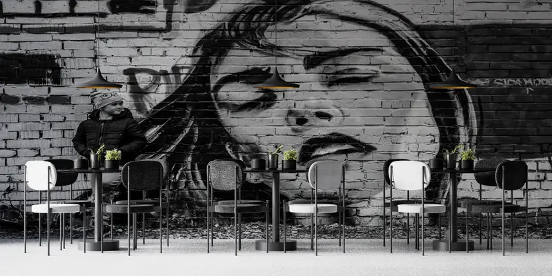 Wall Paper Peel and Stick,Abstract Woman Wall Painting,Custom Wall Paper,Modern Wall Paper,Girl Graffiti Wall Poster, - 5
