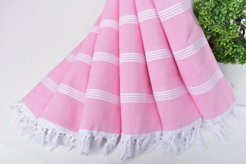 Best Friend Gift, Thin and lightweight Turkish peshtemal, Gift For Her, Scarf Towel, Home Decor Towel, 70x30 Cotton Striped Towel, Embroidered Towel - 4