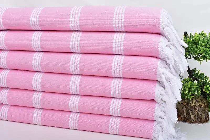 Best Friend Gift, Thin and lightweight Turkish peshtemal, Gift For Her, Scarf Towel, Home Decor Towel, 70x30 Cotton Striped Towel, Embroidered Towel - 3