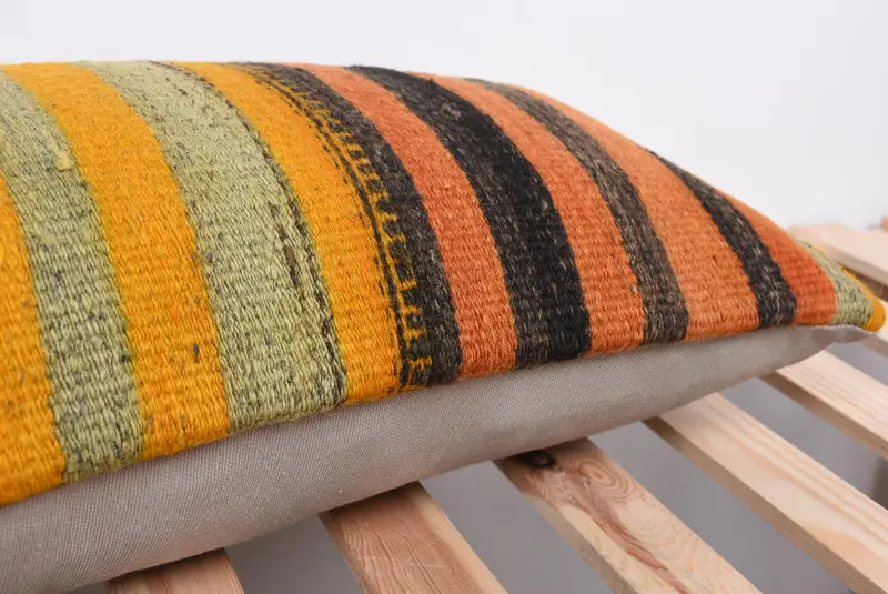 12x36 Orange Cushion, Car Cushion Case, Outdoor Bolster Pillow Case, Kilim Cushion Sham, Pillow Cover, Kilim Pillow Cover, Pillow for Sofa - 7