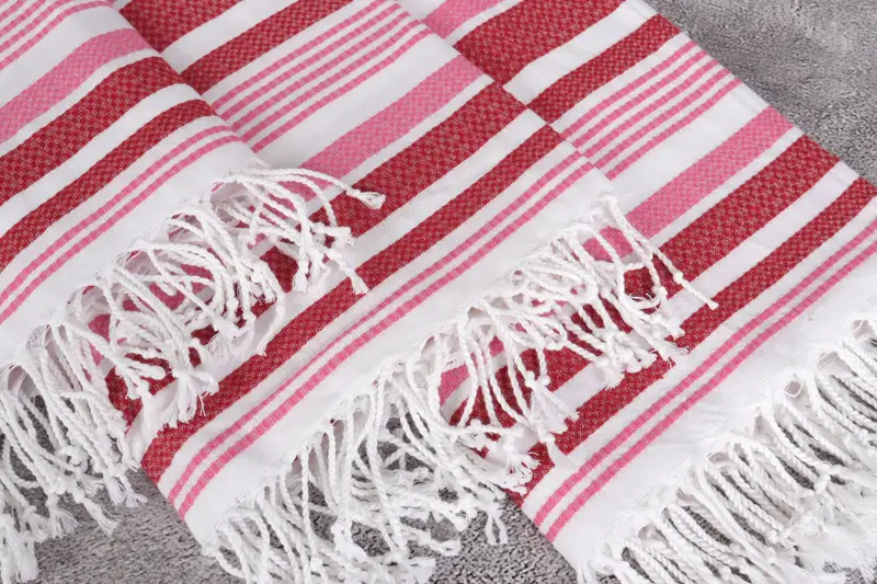Lightweight towel, 70x40 Cotton Striped Towel, Beach Towel Bulk, Christmas Gift, Bridesmaid Gift Towel, Organic cotton peshtemal for spa and beach - 5