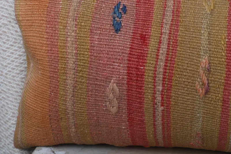 Gift Pillow, Ethnical Kilim Rug Pillow, Home Decor Pillow, 12x36 Beige Cushion, Natural Pillow Cover, Pillow Case, Handmade Rug Seat Cushion Case - 3