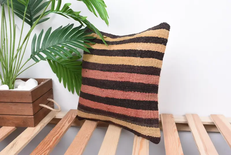 Boho Chic Pillow Cover, Pillow for Couch, 14x14 Beige Pillow Sham, Vintage Pillow, Pillow Cover, Boho Pillow Sham Cover, Boho Throw Cushion Cover - 5