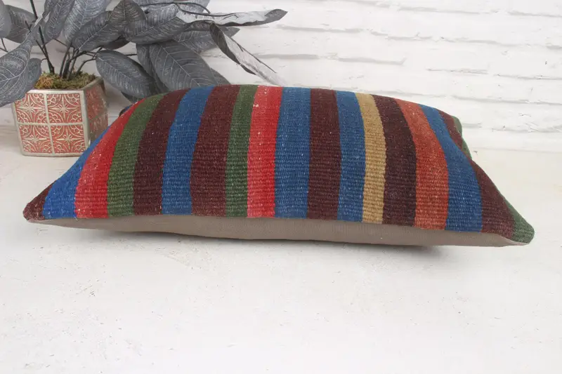 Home Decor Pillow, Armchair Pillow Sham, Gift Pillow, Turkish Pillow, 12x20 Blue Cushion Case, Pillow Case, Vintage Throw Cushion Case - 5
