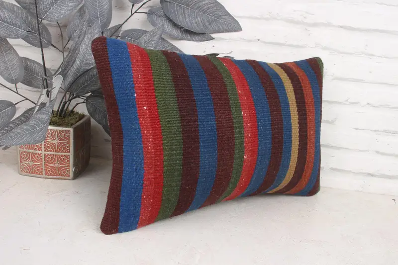 Home Decor Pillow, Armchair Pillow Sham, Gift Pillow, Turkish Pillow, 12x20 Blue Cushion Case, Pillow Case, Vintage Throw Cushion Case - 3