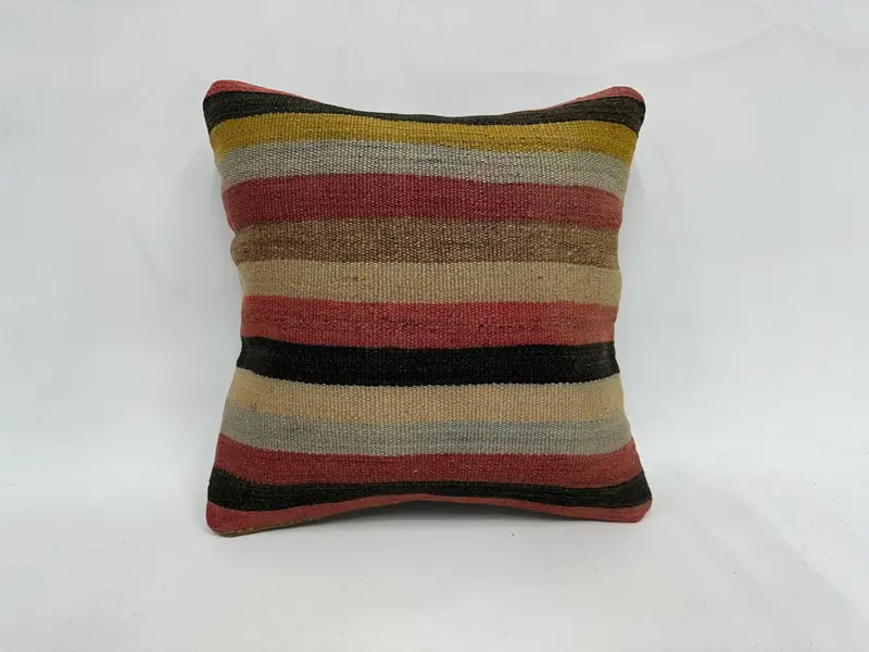 18x18 Red Cushion Cover, Pillow Case, Home Decor Pillow, Pillow for Sofa, Kilim Pillow, Ethnic Pillow Sham, Wool Kilim Pillow Pillow Sham - 1