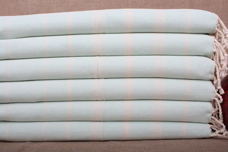 パーソナライズされたディッシュタオル オーガニックコットン ベージュストライプ 24x38インチ