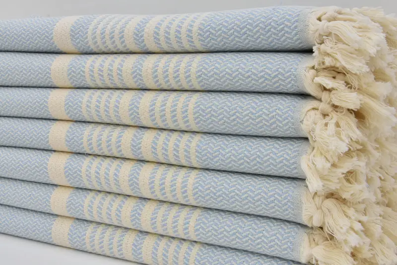 Merry Christmas Gifts, Custom Beach Towel, Large Turkish Towel, Thin and lightweight Turkish peshtemal, Summer Gift, 70x40 Cotton Striped Towel - 3
