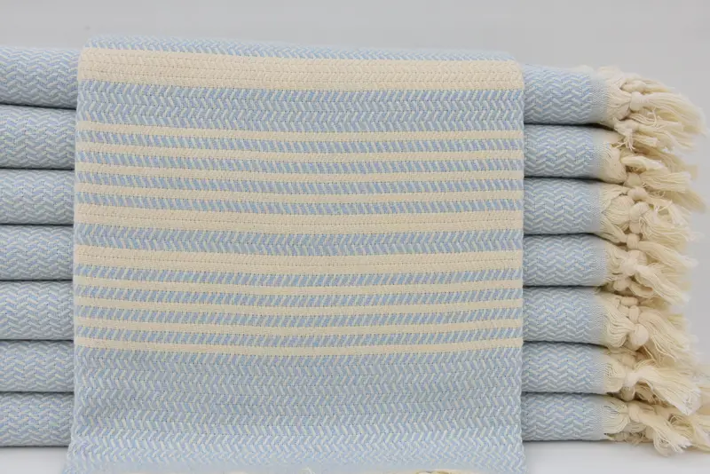 Merry Christmas Gifts, Custom Beach Towel, Large Turkish Towel, Thin and lightweight Turkish peshtemal, Summer Gift, 70x40 Cotton Striped Towel - 2