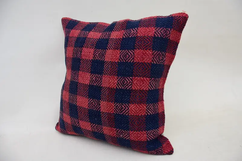 Pastel Pillow Sham, 14x14 Red Cushion Case, Gift Pillow, Neutral Throw Pillow Sham, Cushion Case, Tapestry Pillow Case, Pillow for Sofa, Boho Pillow - 3