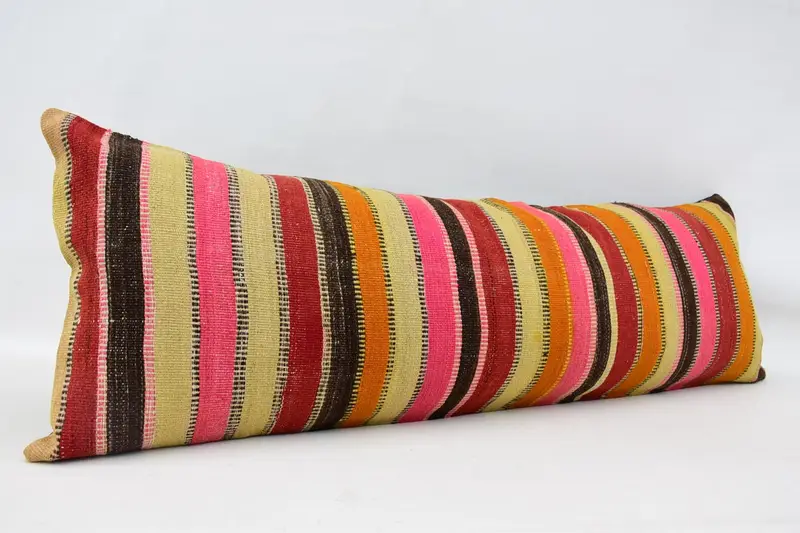 16x48 Pink Pillow Cover, Home Decor Pillow, Handwoven Cushion Cover, Kilim Pillow Cover, Pillow Case, Knitted Pillow, Pillow for Couch - 3
