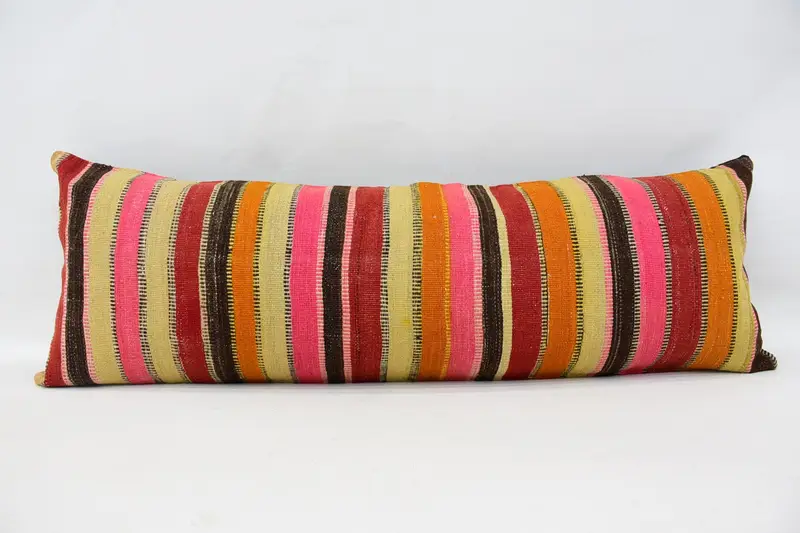 16x48 Pink Pillow Cover, Home Decor Pillow, Handwoven Cushion Cover, Kilim Pillow Cover, Pillow Case, Knitted Pillow, Pillow for Couch - 1