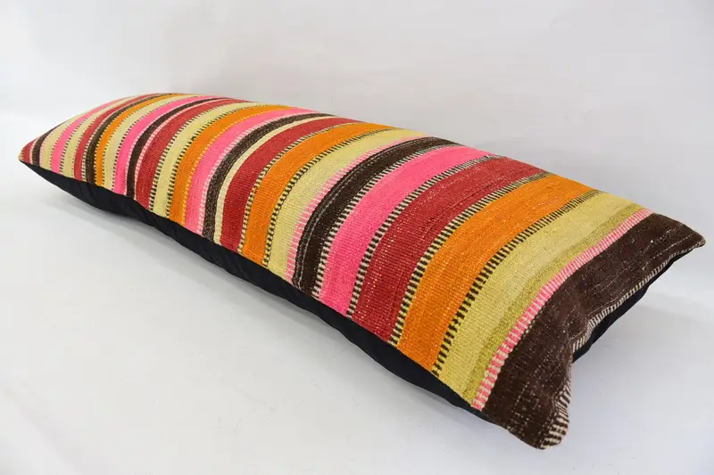 16x48 Pink Pillow Cover, Home Decor Pillow, Handwoven Cushion Cover, Kilim Pillow Cover, Pillow Case, Knitted Pillow, Pillow for Couch - 6
