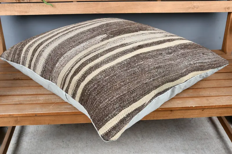 Pillow Cover, 28x28 Beige Pillow, Turkish Pillow, Boho Pillow Sham Cover, Kilim Pillow Cover, Personalized Gift Pillow Pillow Sham - 2