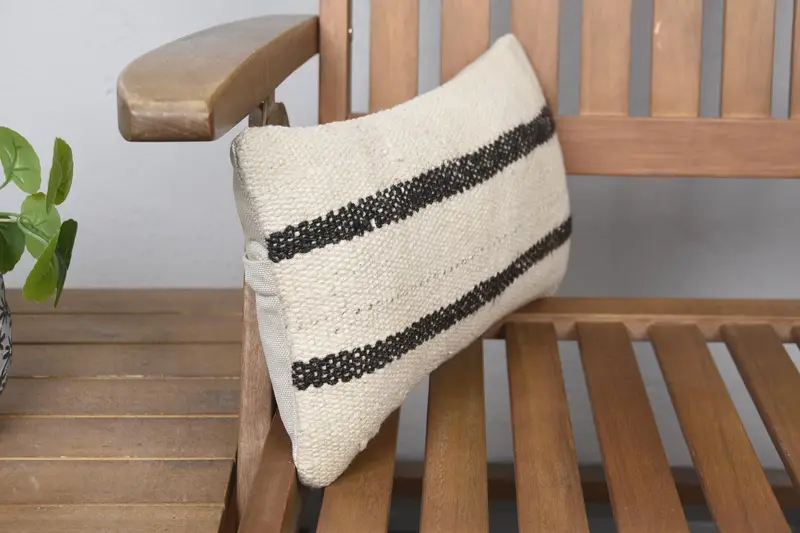 Sofa Bolster Cushion Cover, Pillow Case, Interior Designer Pillow, Home Decor Pillow, Natural Cushion Case, Kilim Pillow, 8x16 Beige Pillow Case - 2