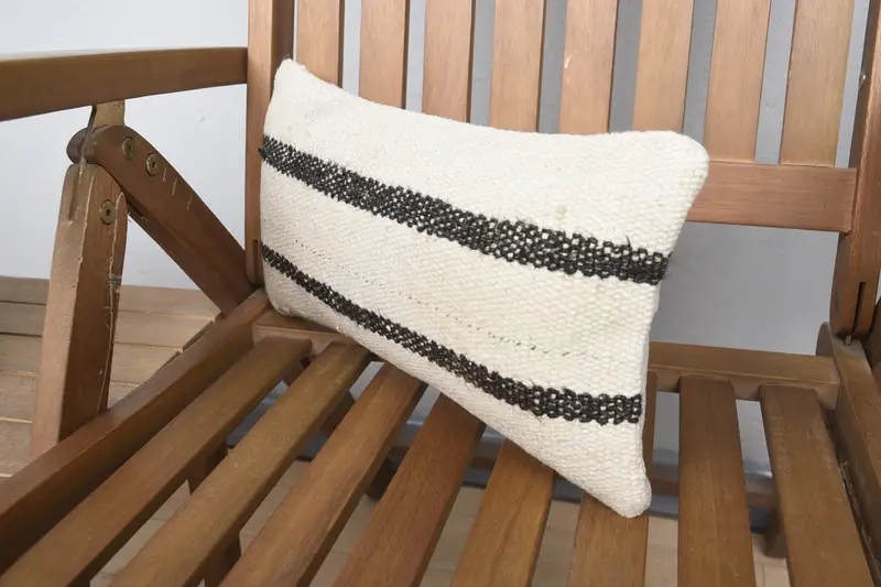 Sofa Bolster Cushion Cover, Pillow Case, Interior Designer Pillow, Home Decor Pillow, Natural Cushion Case, Kilim Pillow, 8x16 Beige Pillow Case - 3