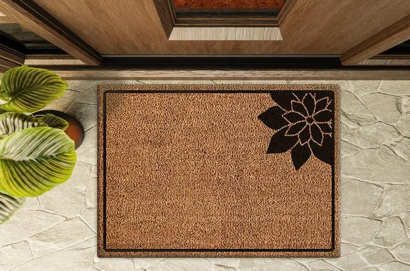 Modern Loft Baskılı Halı: Zarif Çiçek Paspas Tasarımı