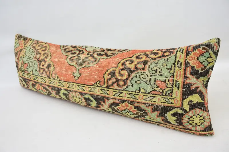 Pillow for Couch, Cushion Case, Turkish Pillow, Turkish Rugs Pillow Sham, Cotton Pillow, 16x48 Orange Pillow, Kilim Pillow Cover - 5
