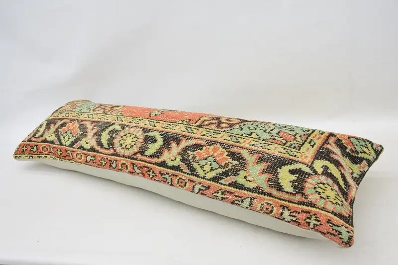 Pillow for Couch, Cushion Case, Turkish Pillow, Turkish Rugs Pillow Sham, Cotton Pillow, 16x48 Orange Pillow, Kilim Pillow Cover - 6
