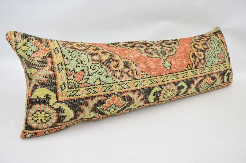 Pillow for Couch, Cushion Case, Turkish Pillow, Turkish Rugs Pillow Sham, Cotton Pillow, 16x48 Orange Pillow, Kilim Pillow Cover - 3
