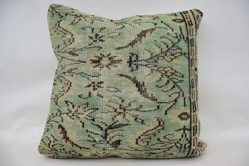 Gift Pillow, Pillow, Ikat Pillow, Outdoor Cushion, 28x28 Green Pillow, Pillow for Couch, Boho Throw Pillow Case, Kilim Pillow Cover, Car Pillow - 1
