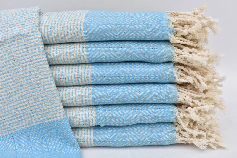 Turkish Towel Blue Hand Towel, Cotton, 36x20 Inches