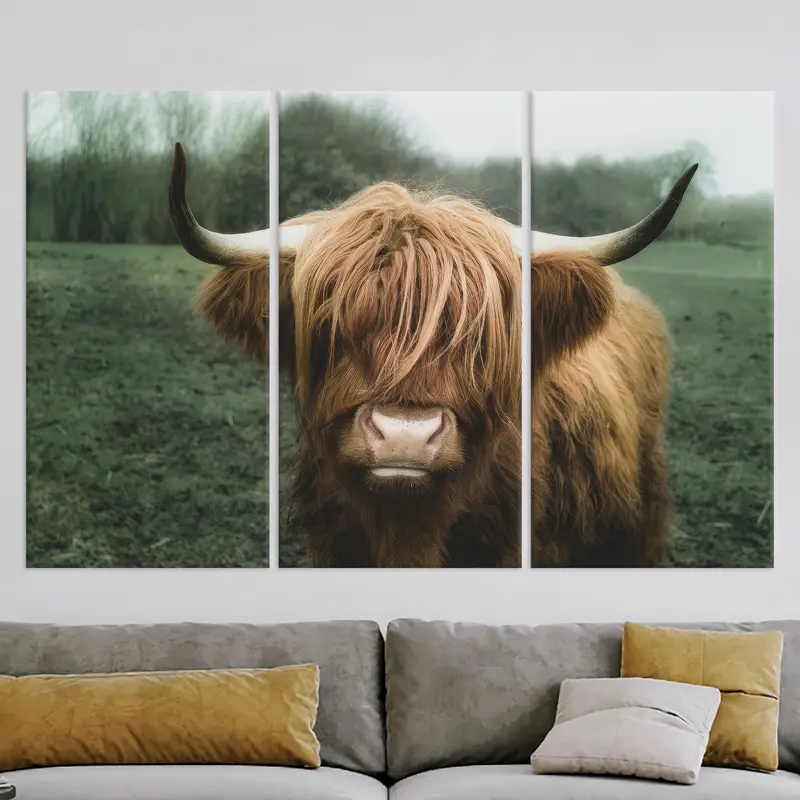 Bull Canvas, Horn Wall Art, Farmhouse Decor, Man Cave Canvas, Cow Wall Art, Cow Lover Gift, Canvas Wall Art, Modern Wall Art, Canvas Decor, - 5