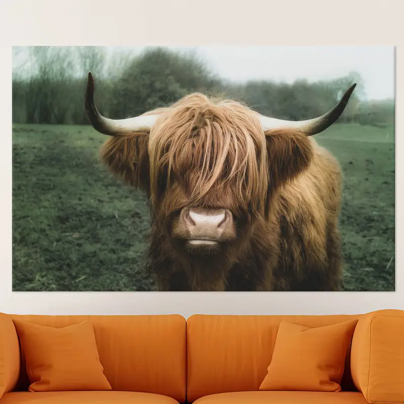Bull Canvas, Horn Wall Art, Farmhouse Decor, Man Cave Canvas, Cow Wall Art, Cow Lover Gift, Canvas Wall Art, Modern Wall Art, Canvas Decor, - 2