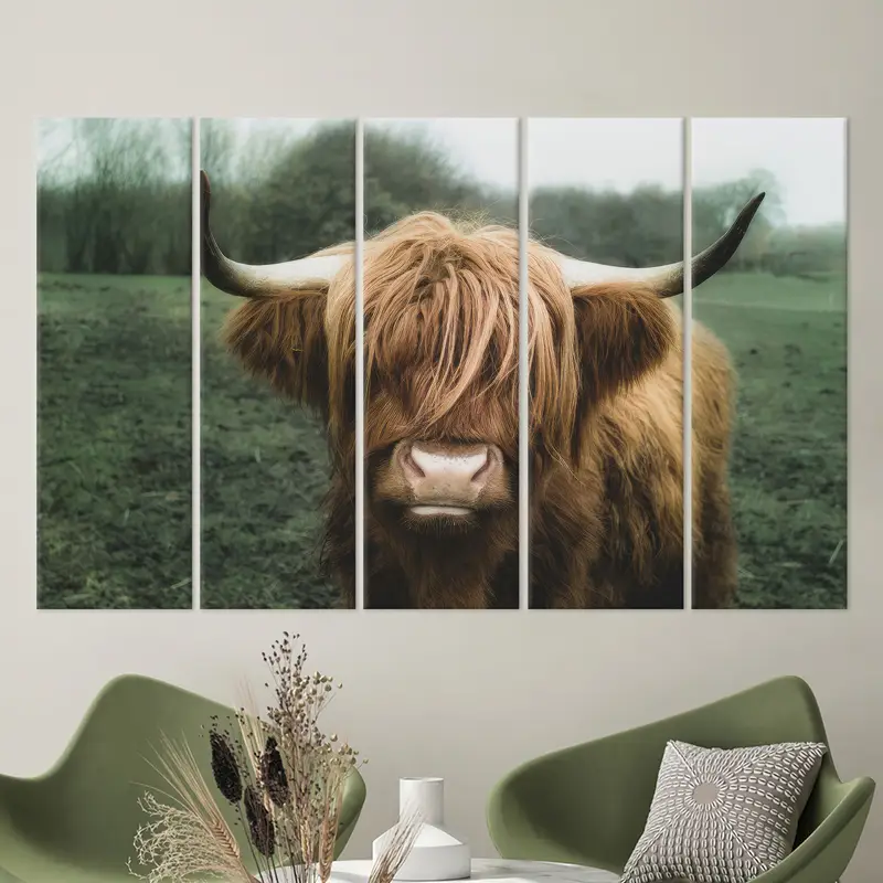 Bull Canvas, Horn Wall Art, Farmhouse Decor, Man Cave Canvas, Cow Wall Art, Cow Lover Gift, Canvas Wall Art, Modern Wall Art, Canvas Decor, - 3