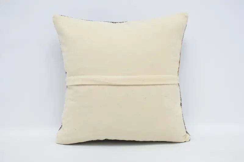 Turkish Kilim Pillow, Traditional Pillow Sham, 18x18 White Pillow Case, Turkish Pillow, Boho Pillow, Decorative Pillow Sham, Pillow - 6