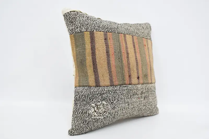 Turkish Kilim Pillow, Traditional Pillow Sham, 18x18 White Pillow Case, Turkish Pillow, Boho Pillow, Decorative Pillow Sham, Pillow - 3