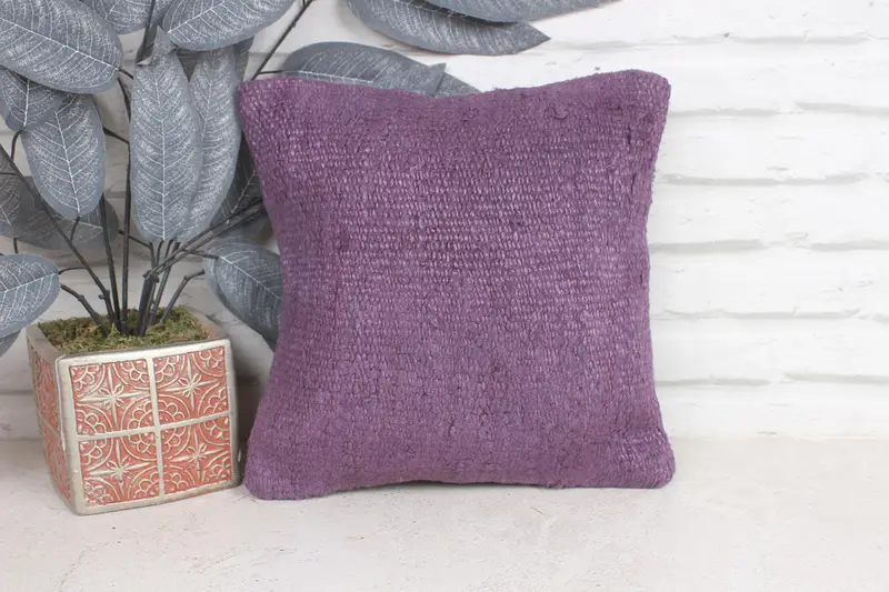 12x12 Purple Cushion Cover, Pillow Cover, Vintage Kilim Pillow, Vintage Kilim Throw Pillow, Accent Pillow, Art Deco Cushion, Throw Kilim Pillow - 1