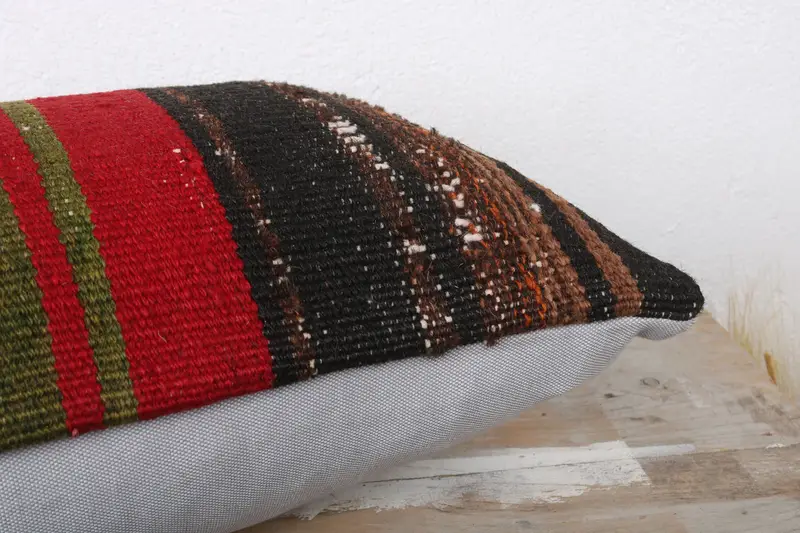 12x24 Red Pillow Cover, Vintage Kilim Pillow, Southwestern Cushion Case, Gift Pillow, Cushion Cover, Designer Throw Cushion, Handmade Kilim Cushion - 6
