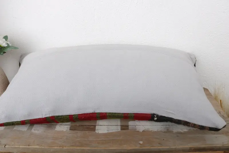 12x24 Red Pillow Cover, Vintage Kilim Pillow, Southwestern Cushion Case, Gift Pillow, Cushion Cover, Designer Throw Cushion, Handmade Kilim Cushion - 7