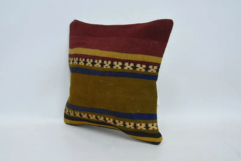 Cotton Pillow Case, Vintage Pillow, Handmade Cushion, Gift Pillow, 12x12 Red Pillow Cover, Boho Pillow Sham Cover, Cushion Cover - 4