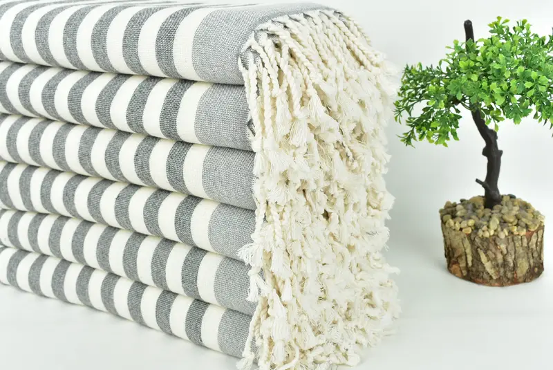 Monogram Beach Towel, Yoga Towel, Bachelor Gift, Turkish Towel USA, Girls Weekend Favors, 68x40 Cotton Striped Terry Towel, Turkish hand towel - 3