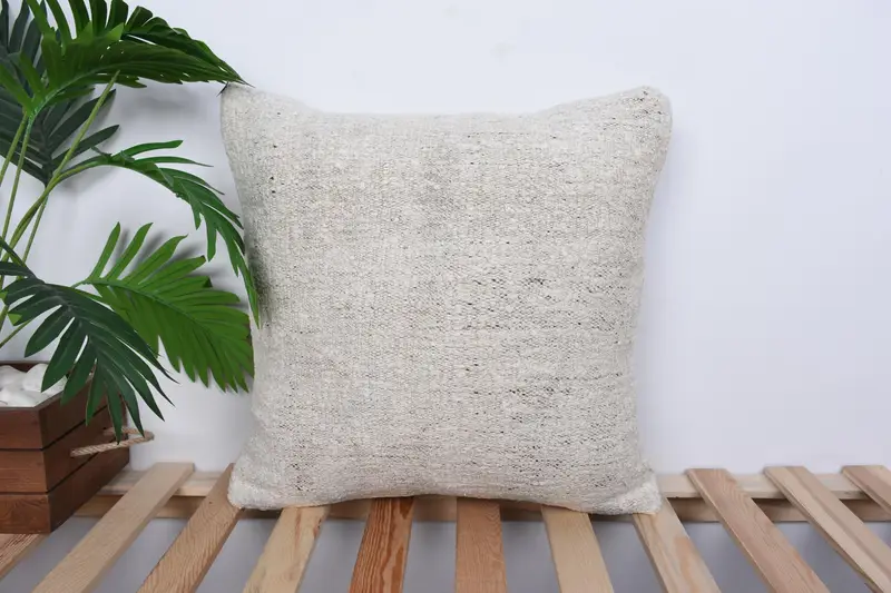 18x18 Beige Pillow Sham, Wholesale Cushion Case, Pillow Cover, Pillow for Sofa, Interior Designer Pillow, Vintage Pillow - 1